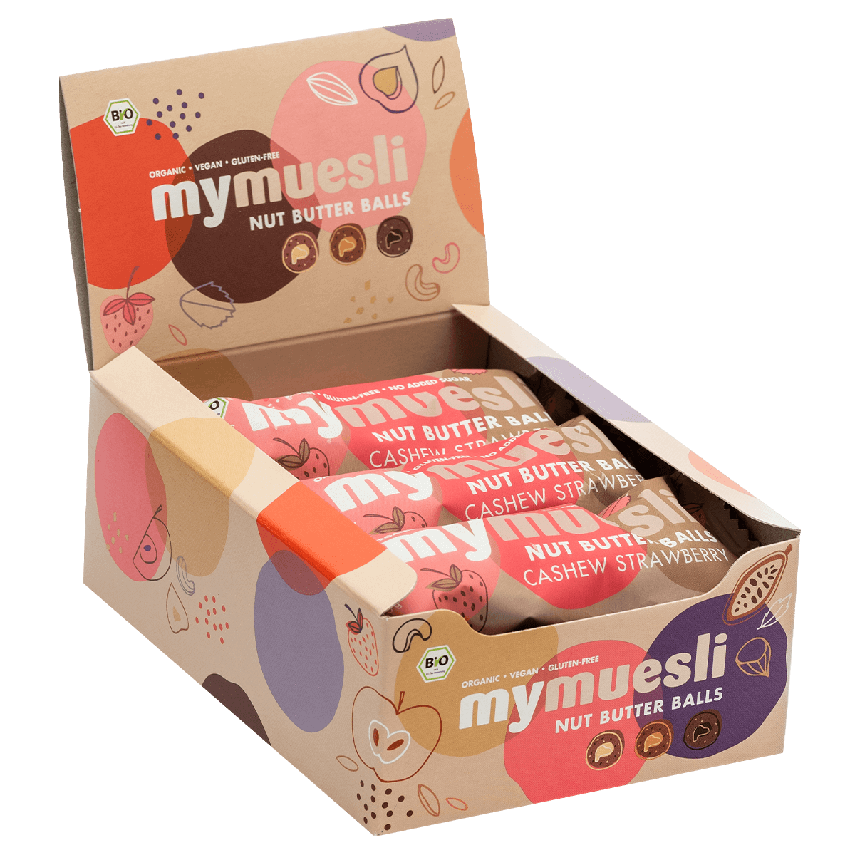 mymuesli-nut-butter-balls-cashew-strawberry-7x3er-pack image 1
