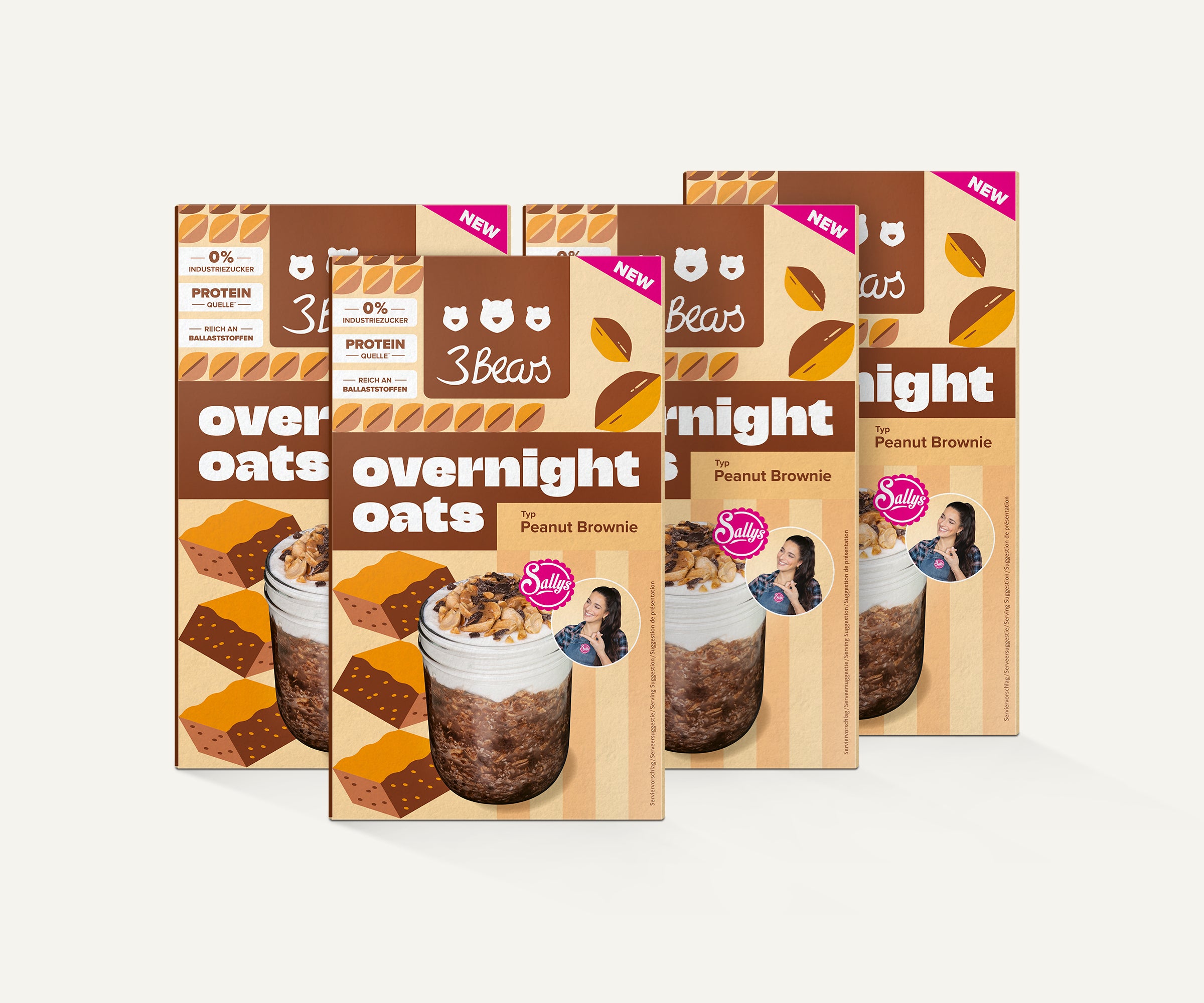 3bears-overnight-oats-sallys-peanut-brownie-400g image 2