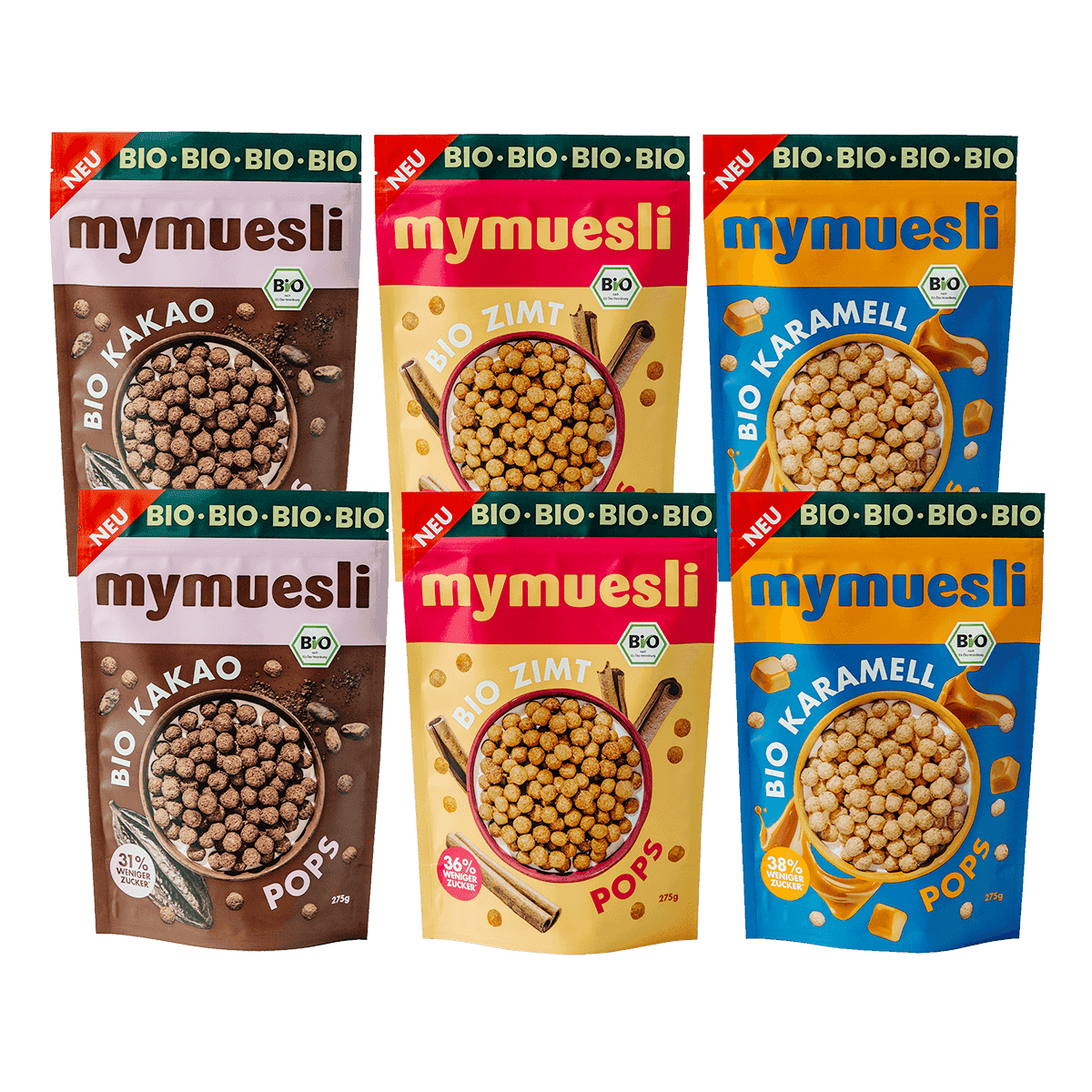 mymuesli-cerealien-6er-paket-6x-275g-bio-karamell-zimt-kakao-pops image 1