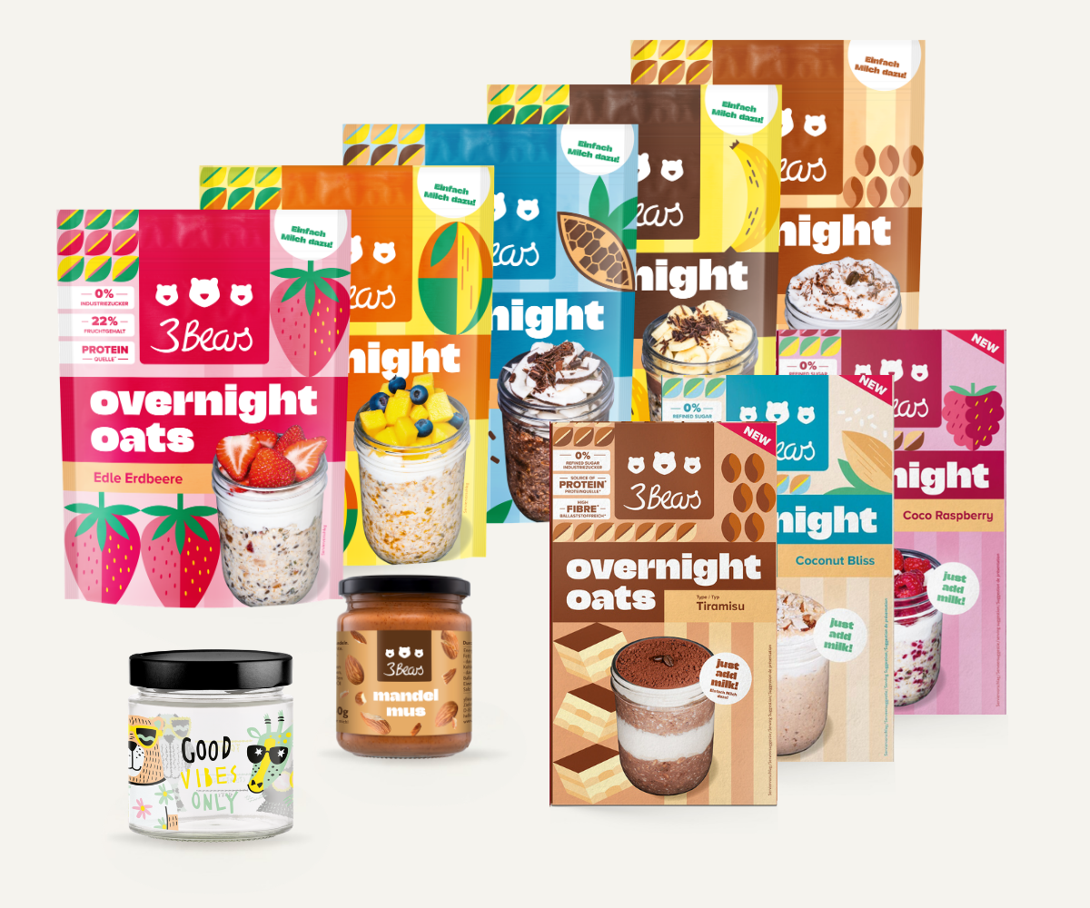 3bears-overnight-oats-meal-prep-set-summer-edition-56-portionen-mit-glas image 2