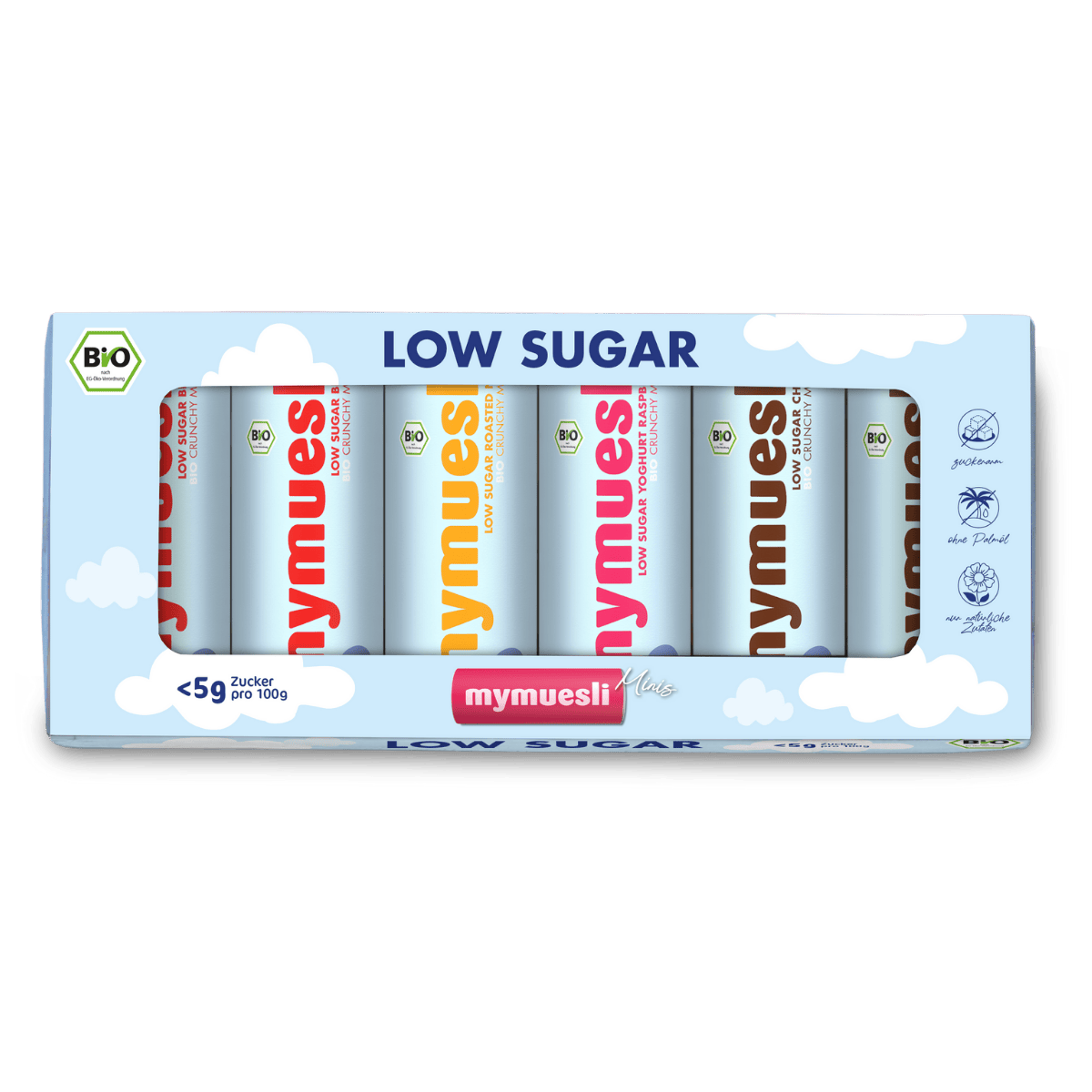 mymuesli-low-sugar-minis-geschenkbox-bio-m-sli-probierset-4-sorten image 1
