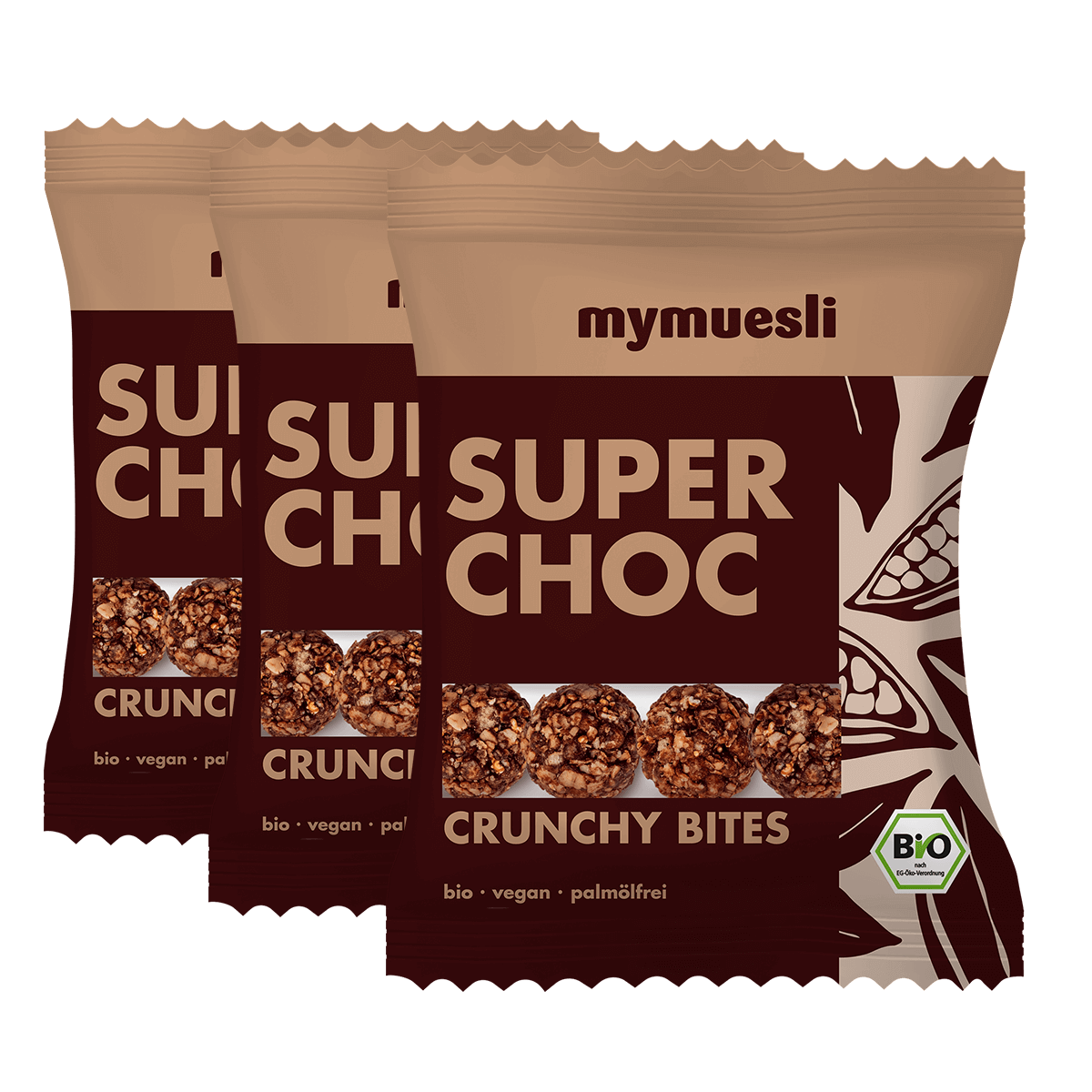 mymuesli-crunchy-bites-super-choc-hafer-snack-3-x-50g image 1