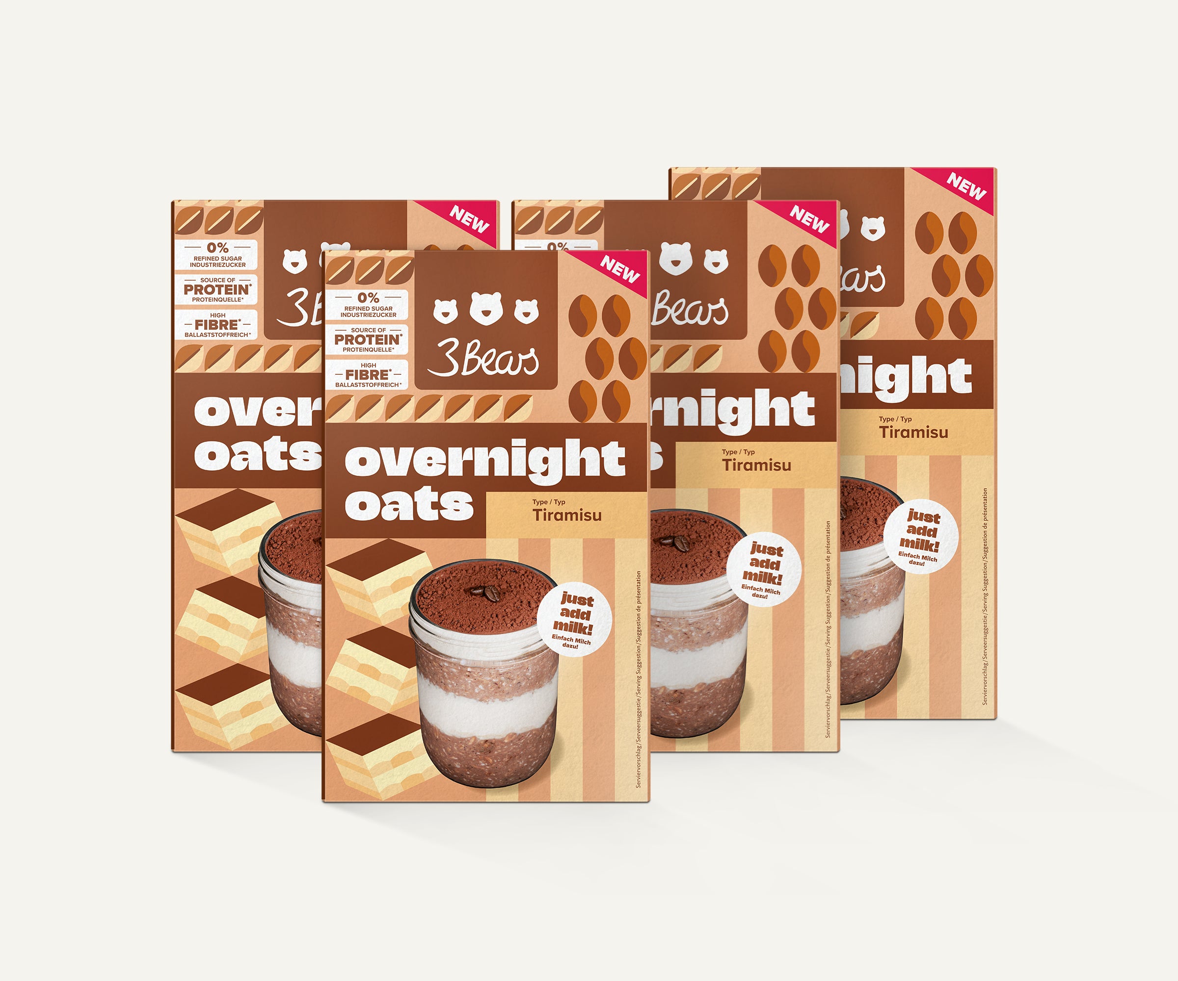 3bears-overnight-oats-tiramisu-400g-8-portionen image 2