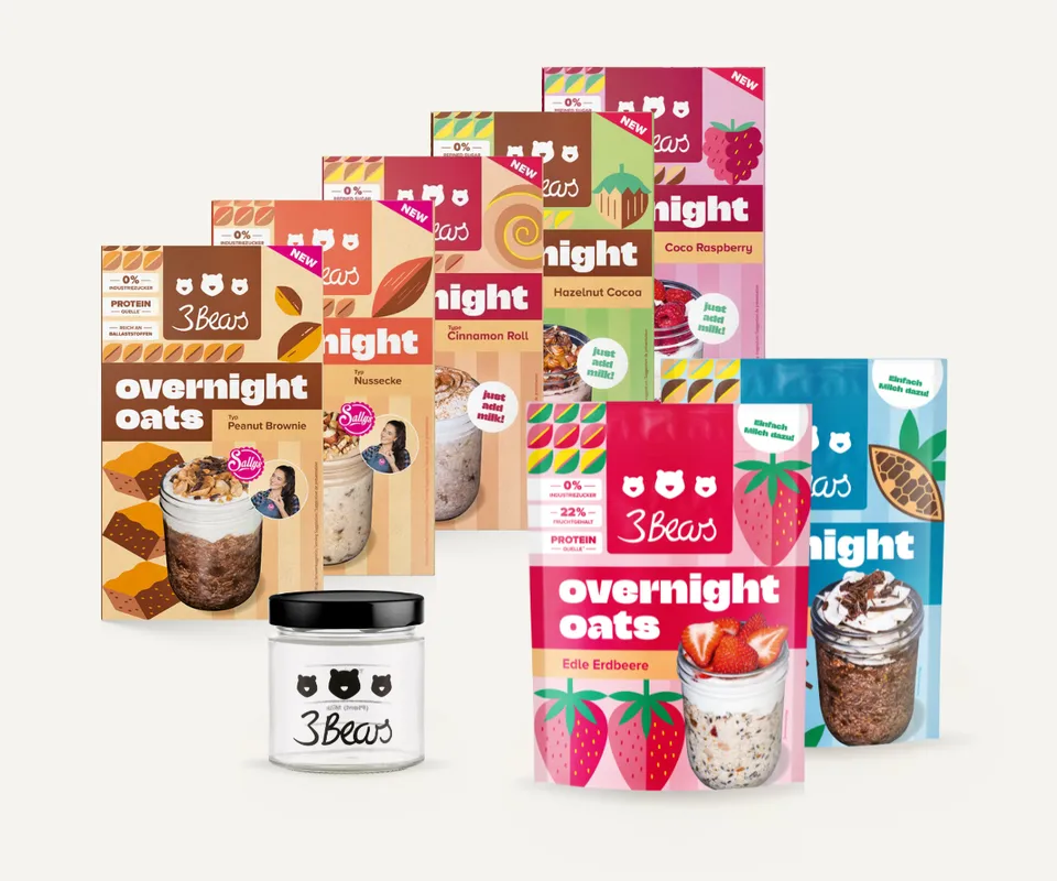 3bears-overnight-oats-meal-prep-set-klein-7-sorten-glas-nach-wahl image 1