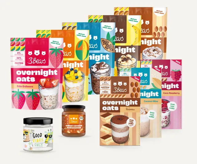 3bears-overnight-oats-meal-prep-set-summer-edition-56-portionen-mit-glas image 1