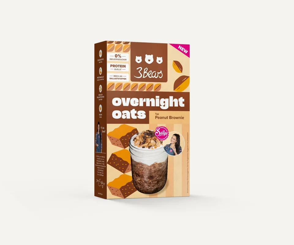3bears-overnight-oats-sallys-peanut-brownie-400g image 1