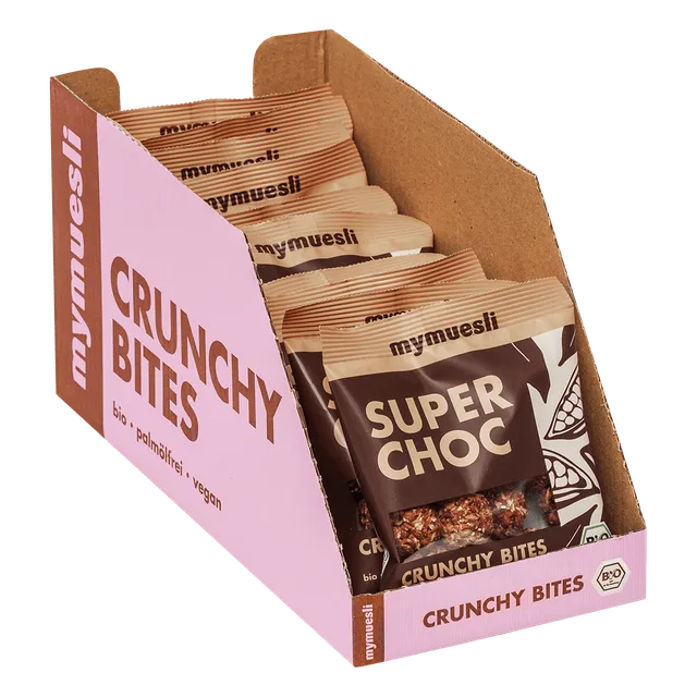 mymuesli-super-choc-crunchy-bites-bio-snack-10er-tray image 1