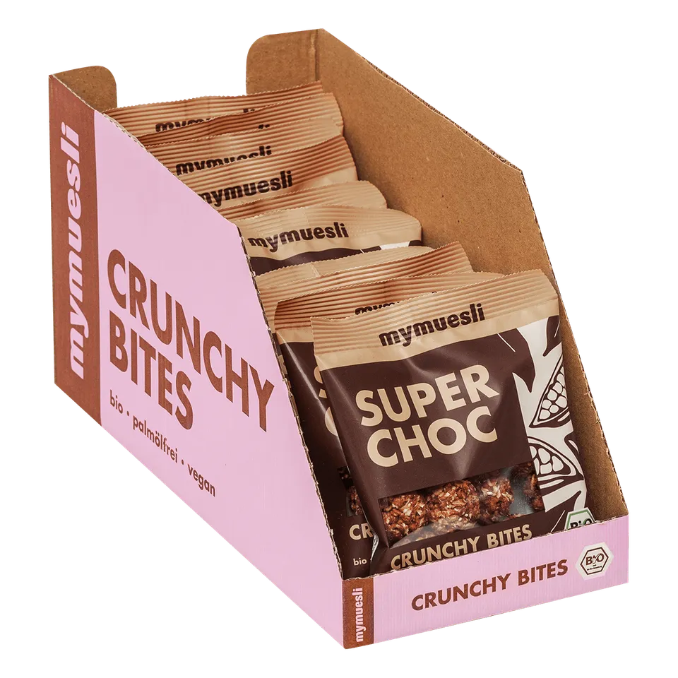 mymuesli-super-choc-crunchy-bites-bio-snack-10er-tray image 1