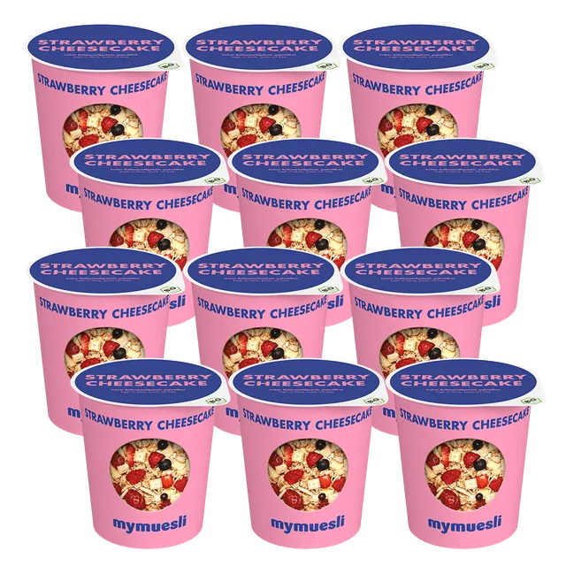 mymuesli-strawberry-cheesecake-portionsbecher-12er-pack image 1