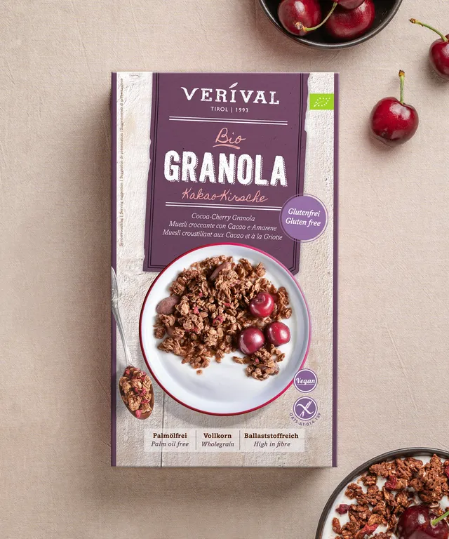 verival-bio-kakao-kirsche-granola-glutenfrei-veganes-crunchy-vollkorn image 1