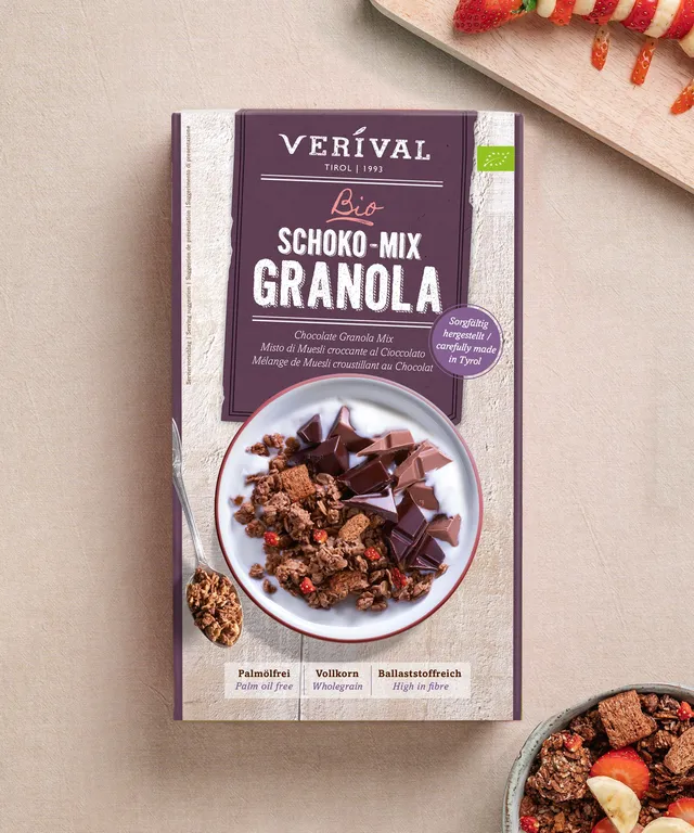 verival-bio-schoko-mix-granola-crunchy-mit-erdbeeren image 1