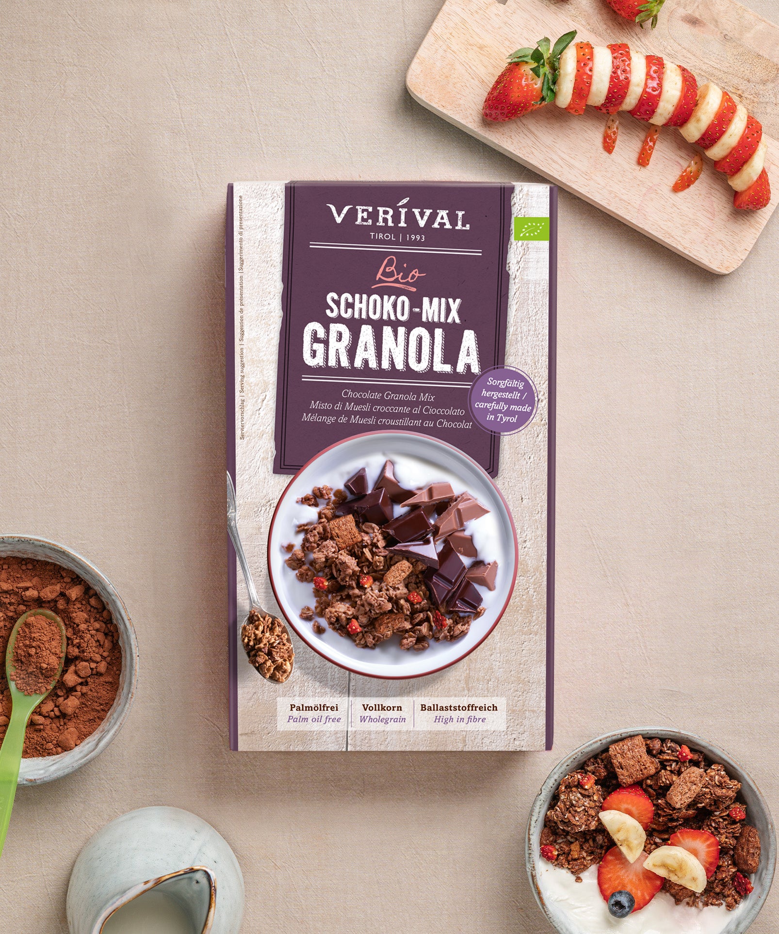 verival-bio-schoko-mix-granola-crunchy-mit-erdbeeren image 2