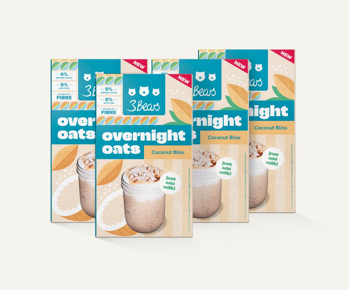 3bears-overnight-oats-coconut-bliss-400g-8-portionen image 2
