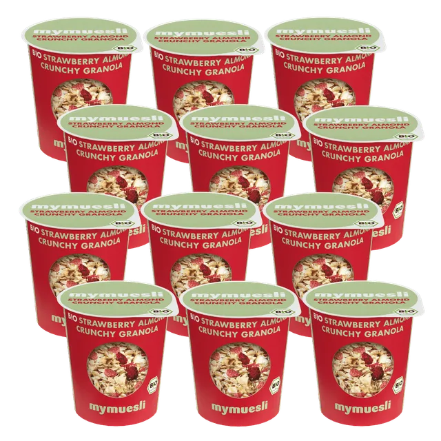 mymuesli-strawberry-almond-crunchy-granola-portionsbecher-12er-pack-2 image 1
