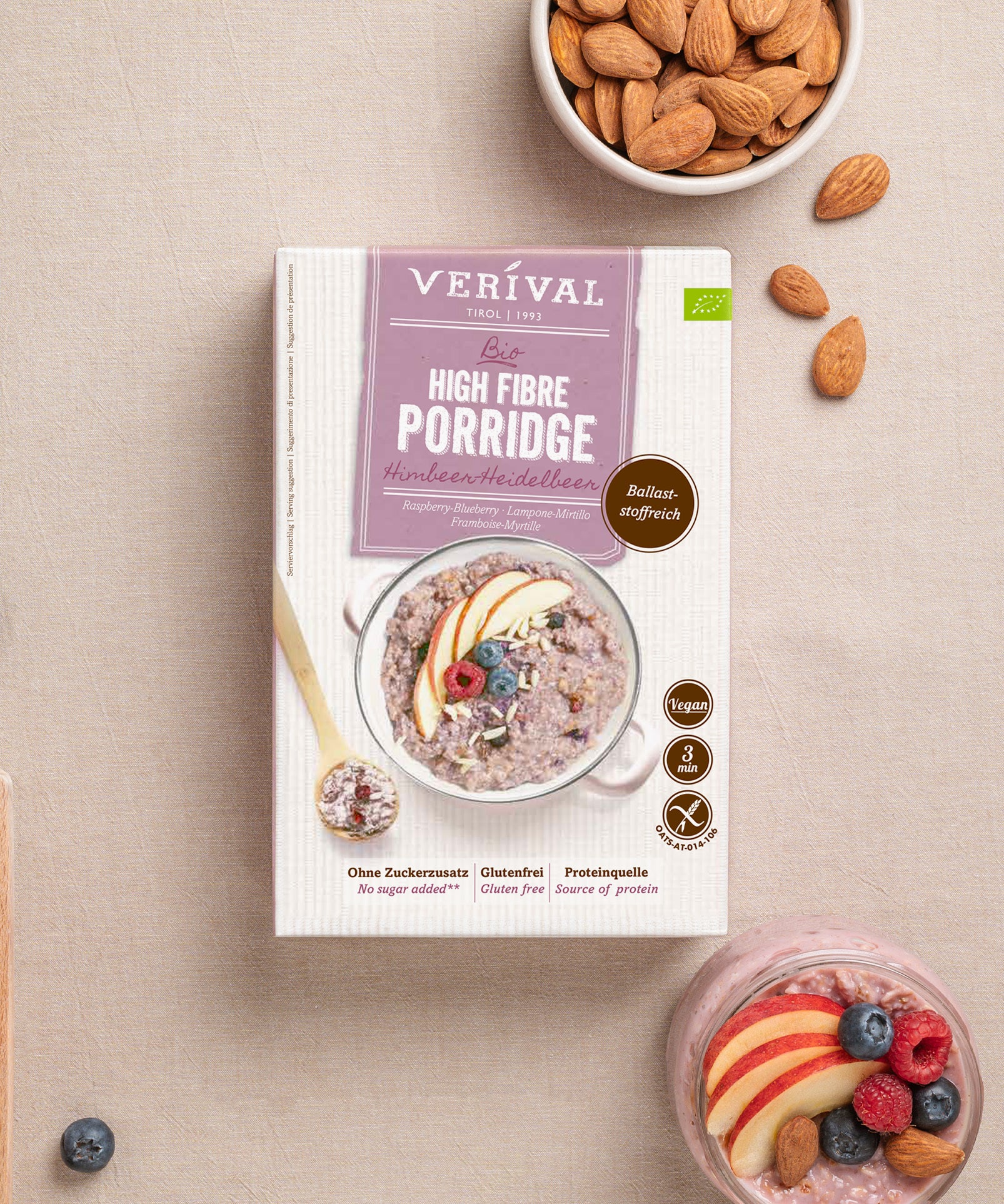 verival-bio-high-fibre-porridge-himbeer-heidelbeer-porridge-ohne-zuckerzusatz image 2