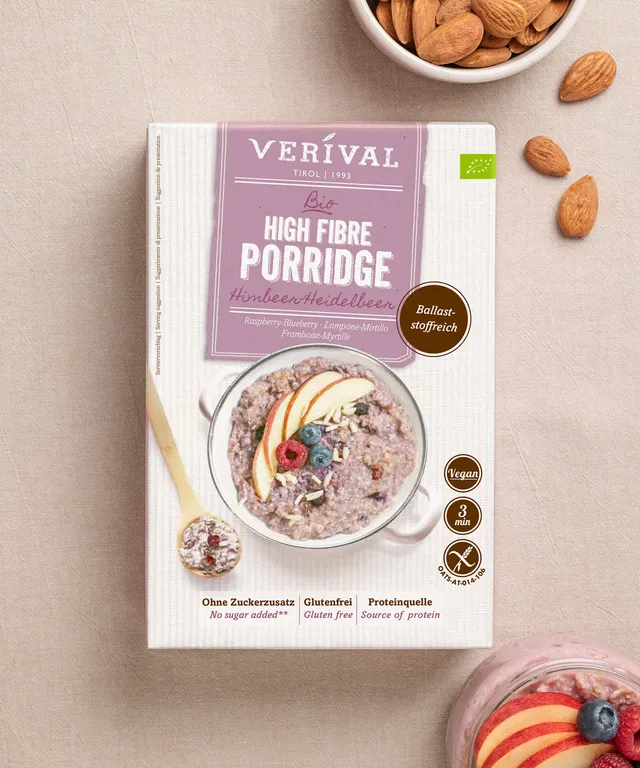 verival-bio-high-fibre-porridge-himbeer-heidelbeer-porridge-ohne-zuckerzusatz image 1