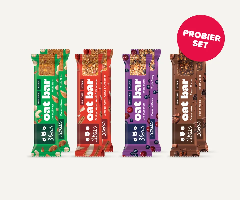 3bears-oat-bar-probierset-8-x-45-g-riegel-4-sorten image 1
