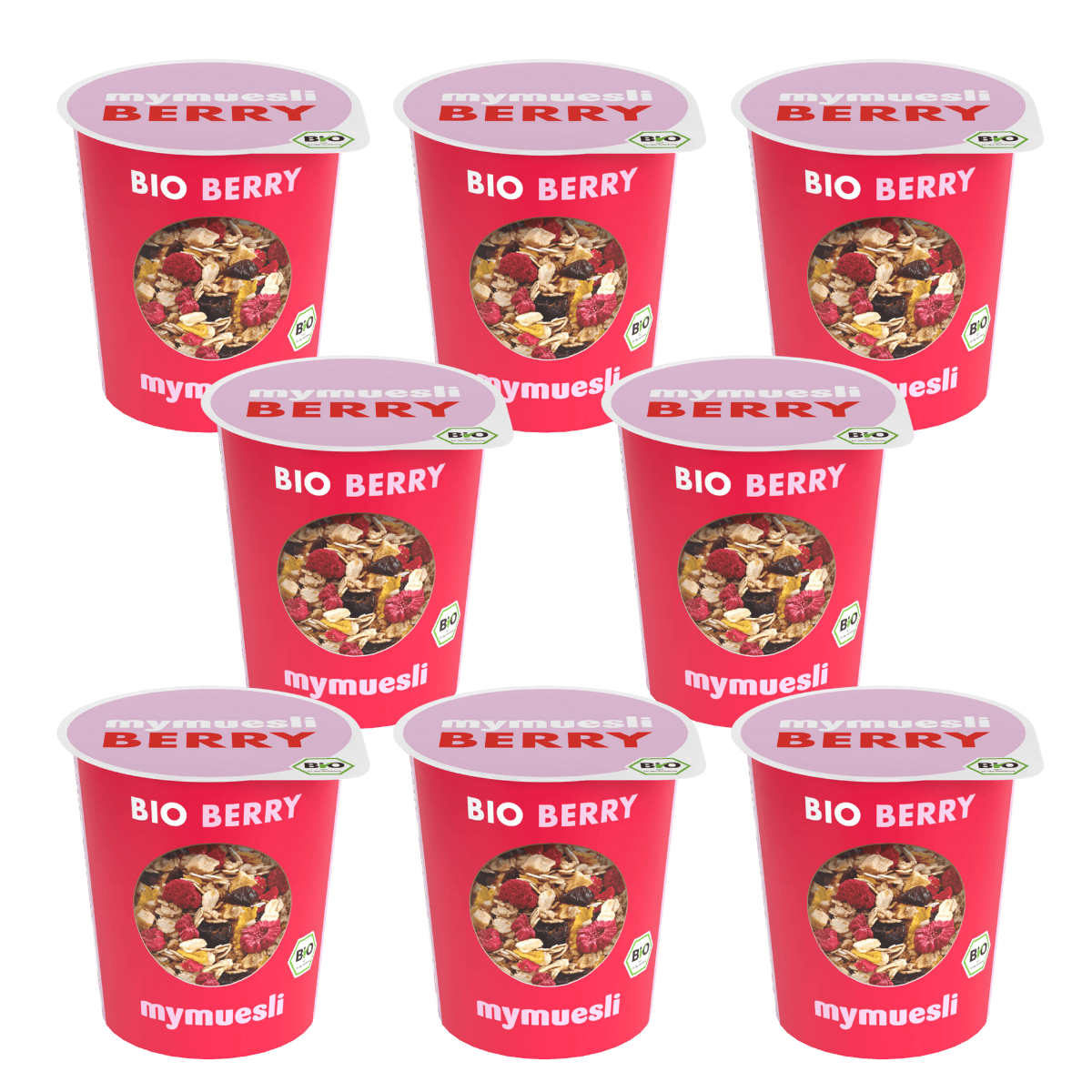 mymuesli-portionsbecher-berry-12er-pack-erdbeere-himbeere-johannisbeere-bio image 2