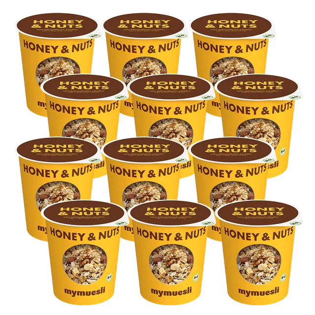 mymuesli-honey-nuts-portionsbecher-12er-pack-knusper-nuss-cups image 1