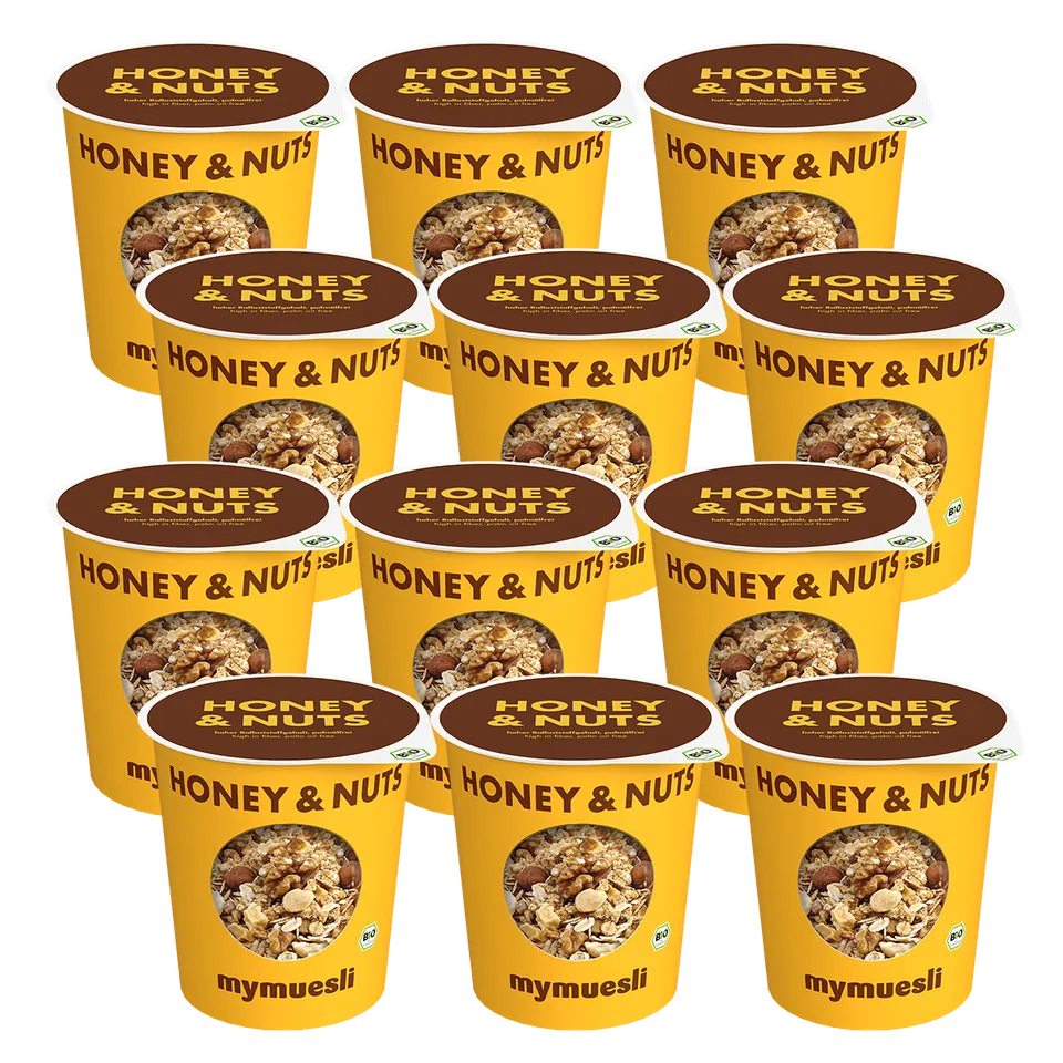 mymuesli-honey-nuts-portionsbecher-12er-pack-knusper-nuss-cups image 1