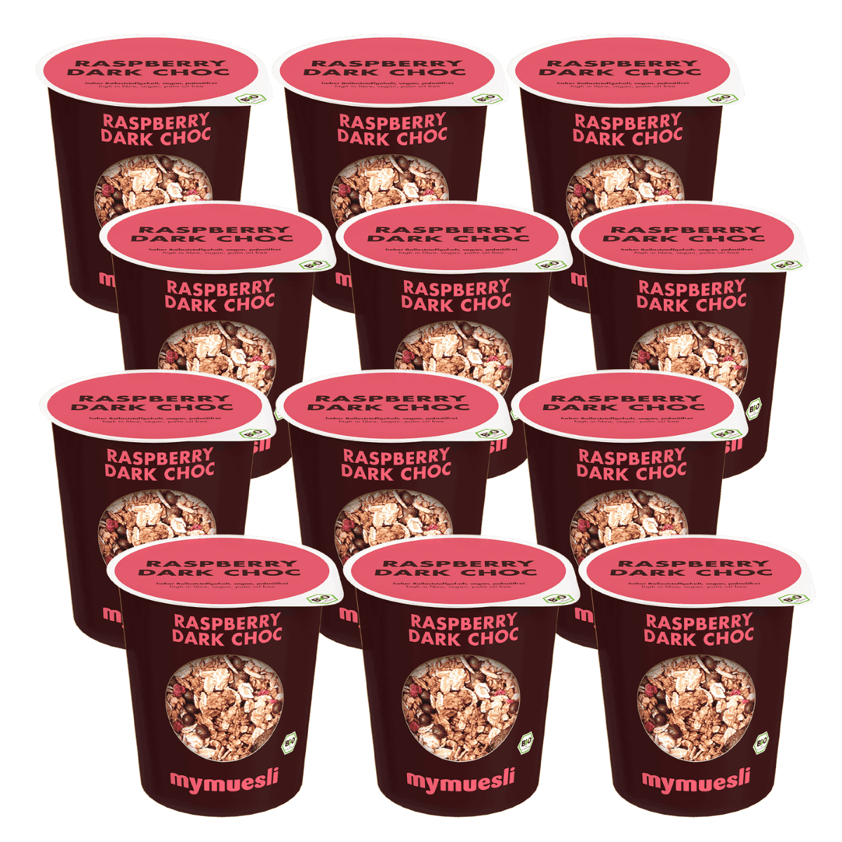 mymuesli-raspberry-dark-choc-m-sli-portionsbecher-12er-pack image 1