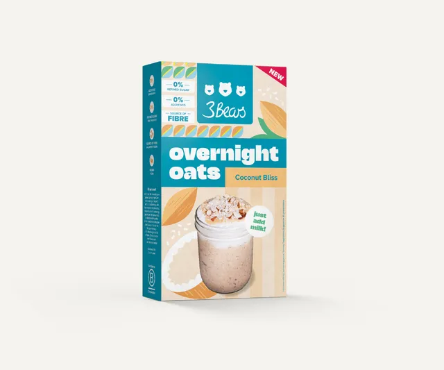 3bears-overnight-oats-coconut-bliss-400g-8-portionen image 1