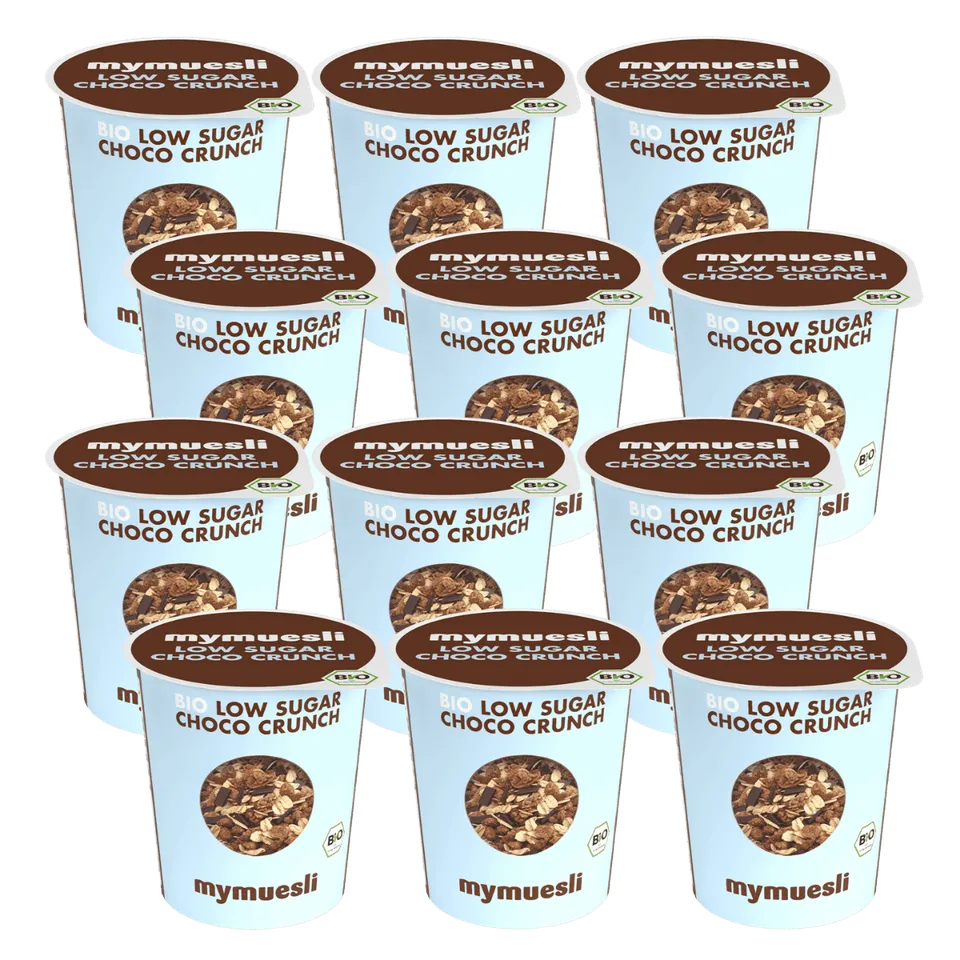 mymuesli-portionsbecher-low-sugar-choco-crunch-12er-pack-bio image 1