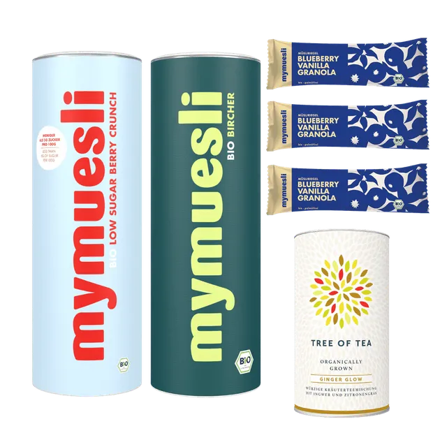 mymuesli-easy-mornings-probierpaket-bio-m-sli-tee-bundle image 1