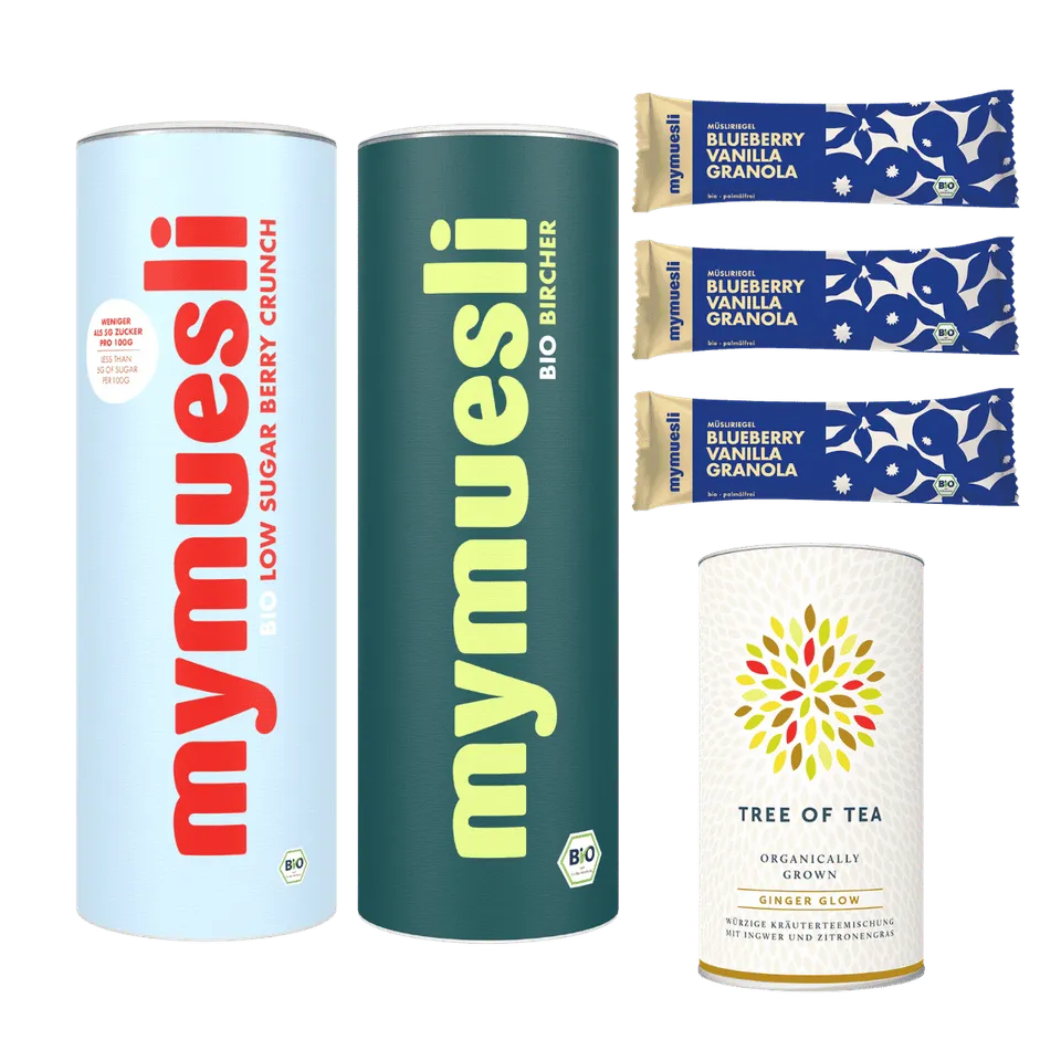 mymuesli-easy-mornings-probierpaket-bio-m-sli-tee-bundle image 1