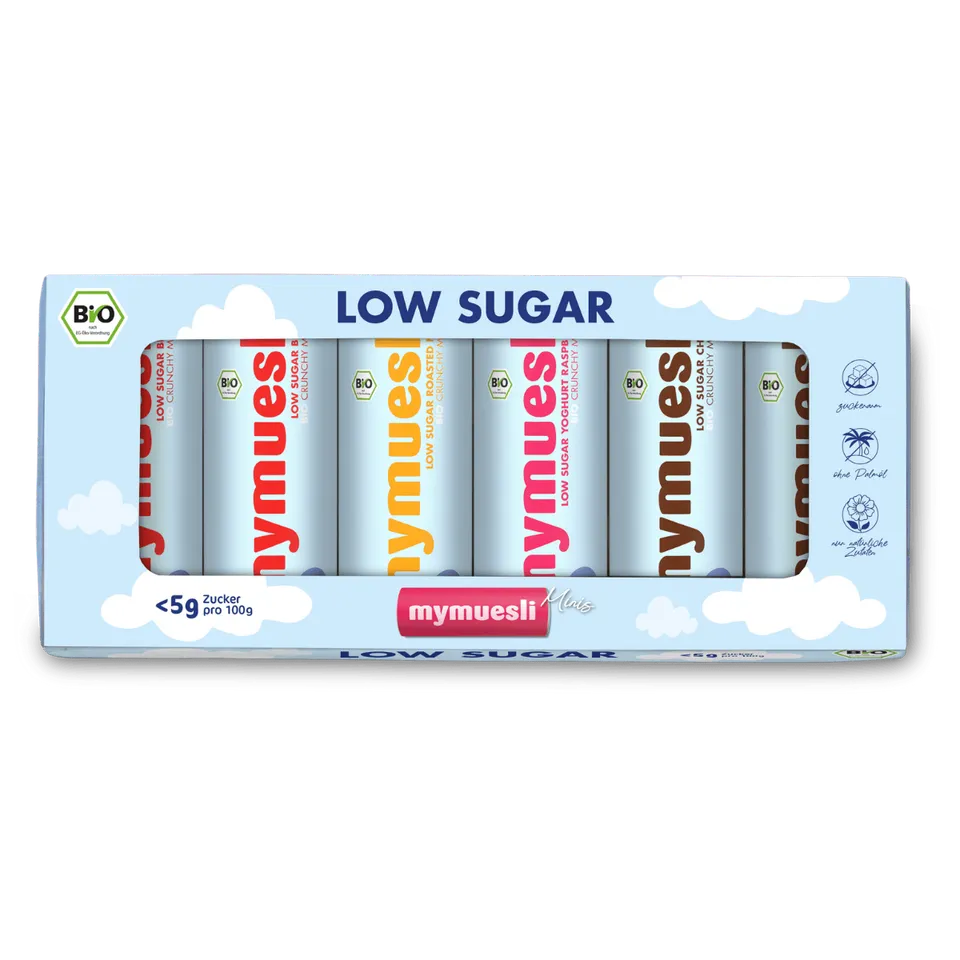 mymuesli-low-sugar-minis-geschenkbox-bio-m-sli-probierset-4-sorten image 1