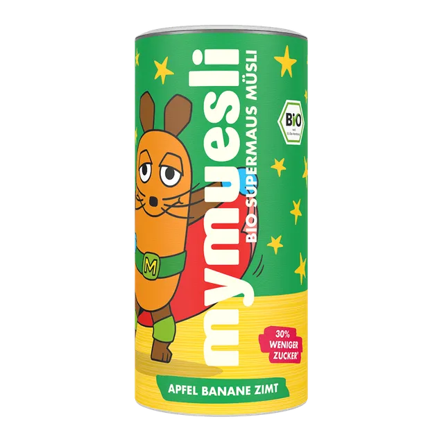 mymuesli-supermaus-bio-kinder-m-sli-apfel-banane-zimt-die-maus image 1