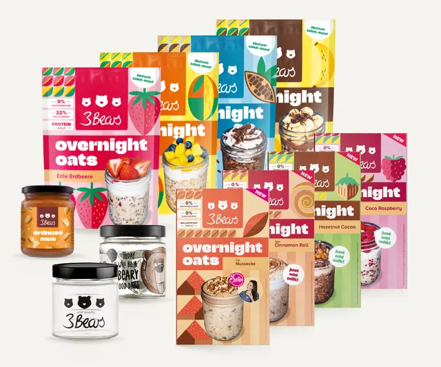 3bears-overnight-oats-meal-prep-set-maxi-7-sorten-nussmus-xxl-glas image 1