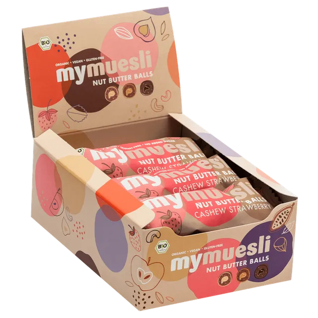mymuesli-nut-butter-balls-cashew-strawberry-7x3er-pack image 1