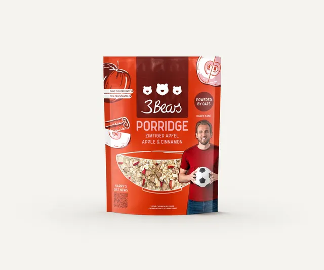 3bears-porridge-apple-cinnamon-veganes-apfel-zimt-porridge-mit-31-frucht image 1