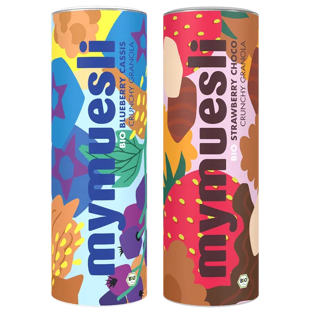 mymuesli-crunchy-granola-probierpaket-blueberry-cassis-choco-strawberry-2x575g image 1
