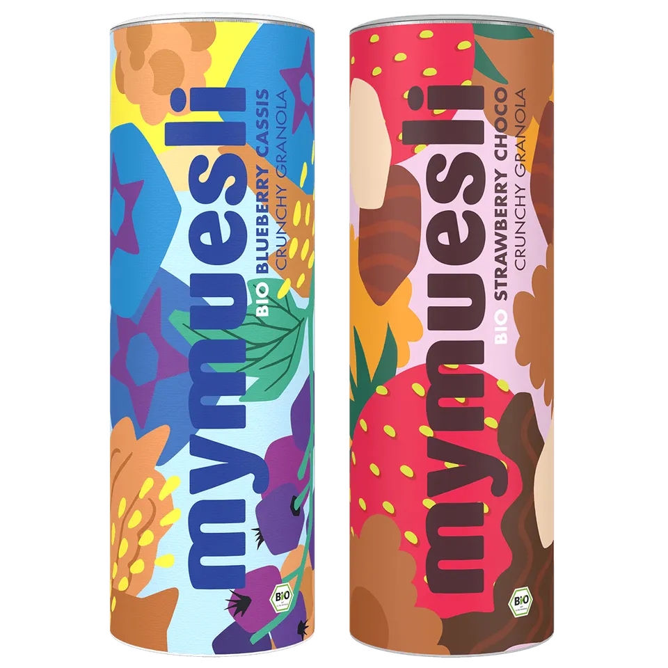 mymuesli-crunchy-granola-probierpaket-blueberry-cassis-choco-strawberry-2x575g image 1