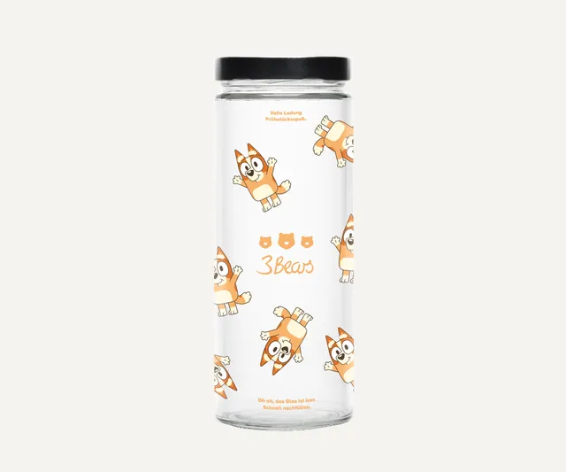 3bears-crunchy-m-sli-vorratsglas-bluey-edition-1062-ml-glas-mit-blechdeckel image 1